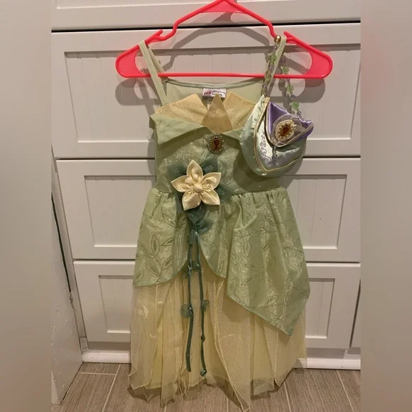 strapless open back dress Princess Satin Velvet Tiara Disney Princess And The Frog Tiana Costume Set  Sexy Womens Halloween Costume- Green – Dolls Kill